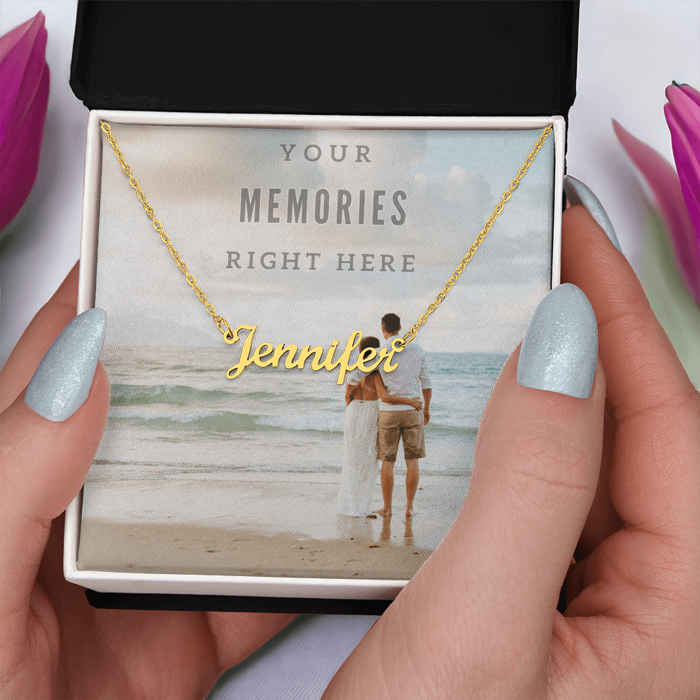 Personalized Name Necklace with a Photo Touch