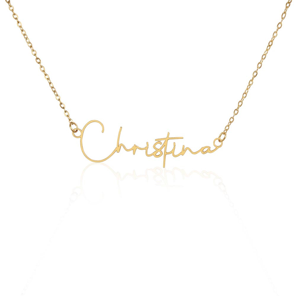 Personalized Signature Style Name Necklace with a Photo Touch